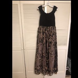 David’s Bridal off-the-shoulder embroidered gown